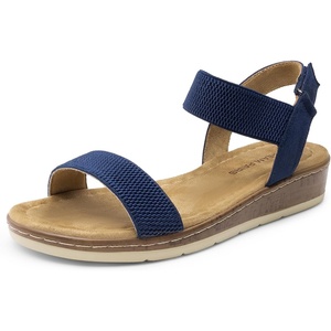 image:imageDREAM PAIRS Womens Low Wedge Casual SandalsNavy