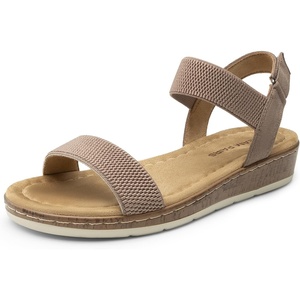 image:imageDREAM PAIRS Womens Low Wedge Casual SandalsTaupe