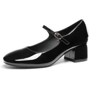 image:imageDREAM PAIRS Womens Mary Jane Shoes Chunky Block Short Heels 217 Closed Round Toe Vintage Wedding Shoes Comfort Dress Pump Shoes for Daily LifeBlack