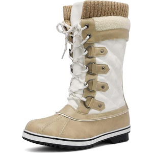 image:imageDREAM PAIRS Womens MidCalf Waterproof Winter Snow BootsBeigeWhite