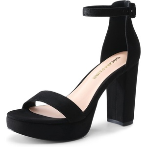 image:imageDREAM PAIRS Womens Platform Chunky High Heeled Sandals Open Toe Block Heels Ankle Strap Dress Shoes for Wedding Party EveningBlacknubuck