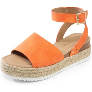 image:imageDREAM PAIRS Womens Platform Espadrilles Casual Ankle Strap Wedge Sandals Comfortable Dressy Summer ShoesOrange
