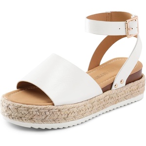 image:imageDREAM PAIRS Womens Platform Espadrilles Casual Ankle Strap Wedge Sandals Comfortable Dressy Summer ShoesWhitepu