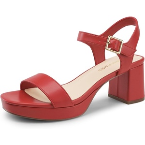 image:imageDREAM PAIRS Womens Platform Heels Block Chunky Open Toe Ankle Strap Heel Fashion Wedding Party Dress Sandals ShoesRed