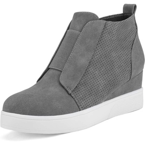 image:imageDREAM PAIRS Womens Platform Wedge Sneakers Ankle BootiesGrey