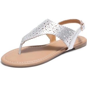 image:imageDREAM PAIRS Womens Rhinestone Casual Wear Cute Gladiator Flat Sandals Beach Dressy TStrap Thong SandalsSilver