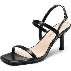 image:imageDREAM PAIRS Womens Slingback Heels Square Open Toe Strappy Sandals Ankle Strap High Heeled Dressy ShoesBlack