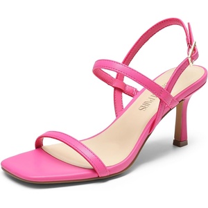image:imageDREAM PAIRS Womens Slingback Heels Square Open Toe Strappy Sandals Ankle Strap High Heeled Dressy ShoesHot Pink
