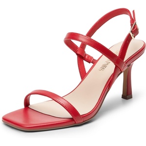 image:imageDREAM PAIRS Womens Slingback Heels Square Open Toe Strappy Sandals Ankle Strap High Heeled Dressy ShoesRedpu