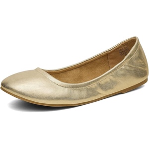 image:imageDREAM PAIRS Womens Solefina Solid Plain Walking Classic Ballet Flats ShoesGoldPu