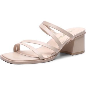 image:imageDREAM PAIRS Womens Strappy Heels Block Open Toe Low Heel Chunky Mules Sandals Dress ShoesPink
