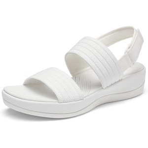 image:imageDREAM PAIRS Womens Walking Sandals Lightweight Soft Footbed Low Wedge Comfort Indoor Outdoor Flat SandalsWhite