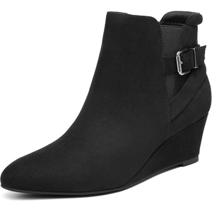 image:imageDREAM PAIRS Womens Wedge Ankle Boots Fall Low Heel Short Booties ShoesBlack