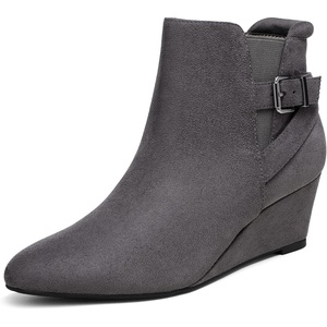 image:imageDREAM PAIRS Womens Wedge Ankle Boots Fall Low Heel Short Booties ShoesGrey
