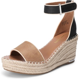image:imageDREAM PAIRS Womens Wedge Sandals Open Toe Espadrilles Sandals Comfortable Dressy Ankle Strap Platform Sandals Suitable for Work Beach Summer ShoesBlackBrown