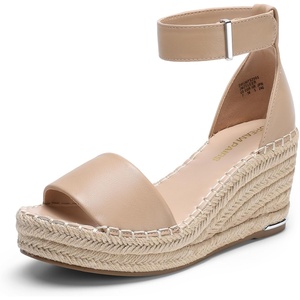 image:imageDREAM PAIRS Womens Wedge Sandals Open Toe Espadrilles Sandals Comfortable Dressy Ankle Strap Platform Sandals Suitable for Work Beach Summer ShoesNude