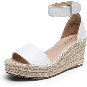 image:imageDREAM PAIRS Womens Wedge Sandals Open Toe Espadrilles Sandals Comfortable Dressy Ankle Strap Platform Sandals Suitable for Work Beach Summer ShoesWhite