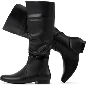 image:imageDREAM PAIRS Womens Wide Calf Knee High Pull On Fall Weather Winter BootsBlackPu