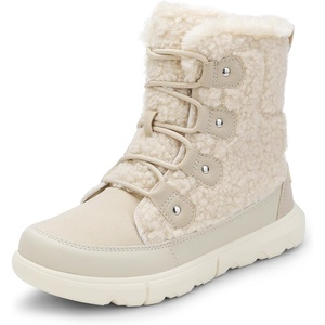 image:imageDREAM PAIRS Womens Winter Boots Cozy Faux Fur AntiSlip Snow Boots Lace Up Comfort Stylish Ankle Booties for Cold Weather City WalkBeigefurry