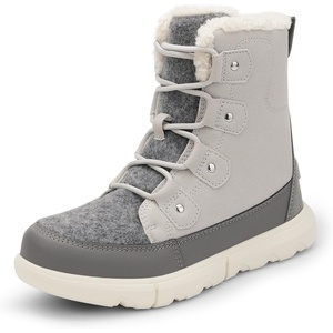 image:imageDREAM PAIRS Womens Winter Boots Cozy Faux Fur AntiSlip Snow Boots Lace Up Comfort Stylish Ankle Booties for Cold Weather City WalkLight Grey
