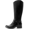 image:imageDREAM PAIRS Boots For Women Knee High Comfortable Pull On Side Zipper Buckle Riding BootsBlack
