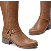 image:imageDREAM PAIRS Boots For Women Knee High Comfortable Pull On Side Zipper Buckle Riding BootsBrown