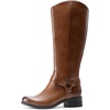 image:imageDREAM PAIRS Boots For Women Knee High Comfortable Pull On Side Zipper Buckle Riding BootsLight Brown