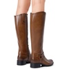 image:imageDREAM PAIRS Boots For Women Knee High Comfortable Pull On Side Zipper Buckle Riding BootsLight Brown