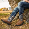 image:imageDREAM PAIRS Boys Girls Cowboy Boots Kids Western Riding Mid Calf Boots with Side Zipper ToddlerLittle KidBig KidBrownCamo