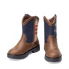 image:imageDREAM PAIRS Boys Girls Cowboy Boots Kids Western Riding Mid Calf Boots with Side Zipper ToddlerLittle KidBig KidBrownNavy