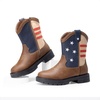 image:imageDREAM PAIRS Boys Girls Cowboy Boots Kids Western Riding Mid Calf Boots with Side Zipper ToddlerLittle KidBig KidBrownNavy
