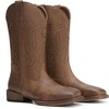 image:imageDREAM PAIRS Cowboy Cowgirl Boots for Women Wide Square Toe Western Mid Calf PullOn Embroidered Stitched Retro BootsAll Brown