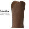 image:imageDREAM PAIRS Cowboy Cowgirl Boots for Women Wide Square Toe Western Mid Calf PullOn Embroidered Stitched Retro BootsAll Brown