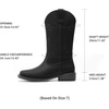 image:imageDREAM PAIRS Cowboy Cowgirl Boots for Women Wide Square Toe Western Mid Calf PullOn Embroidered Stitched Retro BootsBlack