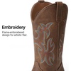 image:imageDREAM PAIRS Cowboy Cowgirl Boots for Women Wide Square Toe Western Mid Calf PullOn Embroidered Stitched Retro BootsBrown