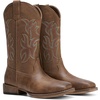 image:imageDREAM PAIRS Cowboy Cowgirl Boots for Women Wide Square Toe Western Mid Calf PullOn Embroidered Stitched Retro BootsBrown