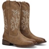 image:imageDREAM PAIRS Cowboy Cowgirl Boots for Women Wide Square Toe Western Mid Calf PullOn Embroidered Stitched Retro BootsTan