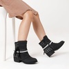 image:imageDREAM PAIRS Girls Ankle Boots Side Zipper Low Heels Boots Little KidBig KidBlackSilver