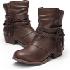 image:imageDREAM PAIRS Girls Ankle Boots Side Zipper Low Heels Boots Little KidBig KidBrown
