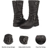 image:imageDREAM PAIRS Girls Buckle Zipper Knee High Winter BootsBlack