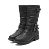 image:imageDREAM PAIRS Girls Buckle Zipper Knee High Winter BootsBlack