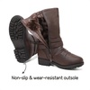 image:imageDREAM PAIRS Girls Buckle Zipper Knee High Winter BootsBrown