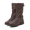 image:imageDREAM PAIRS Girls Buckle Zipper Knee High Winter BootsBrown