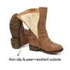 image:imageDREAM PAIRS Girls Buckle Zipper Knee High Winter BootsCamel