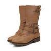 image:imageDREAM PAIRS Girls Buckle Zipper Knee High Winter BootsCamel