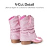 image:imageDREAM PAIRS Girls Cowboy Cowgirl Boots 2in1 Western Removable Cuff Fold Over Embroidered Fashion Mid Calf ShoesPink