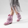 image:imageDREAM PAIRS Girls Cowboy Cowgirl Boots 2in1 Western Removable Cuff Fold Over Embroidered Fashion Mid Calf ShoesPink