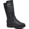 image:imageDREAM PAIRS Girls Faux Fur Lining Knee High Winter Motorcycle Riding Boots ToddlerLittle KidBig KidBlack