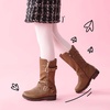 image:imageDREAM PAIRS Girls Faux Fur Lining Knee High Winter Motorcycle Riding Boots ToddlerLittle KidBig KidTan