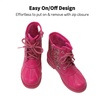 image:imageDREAM PAIRS Girls Glitter Ankle Boots Warm and Soft Velvet Lining with Side Zipper for ToddlerLittle KidBig KidFuchsia
